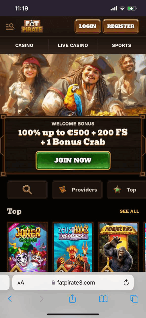 Fat Pirate Casino Mobile